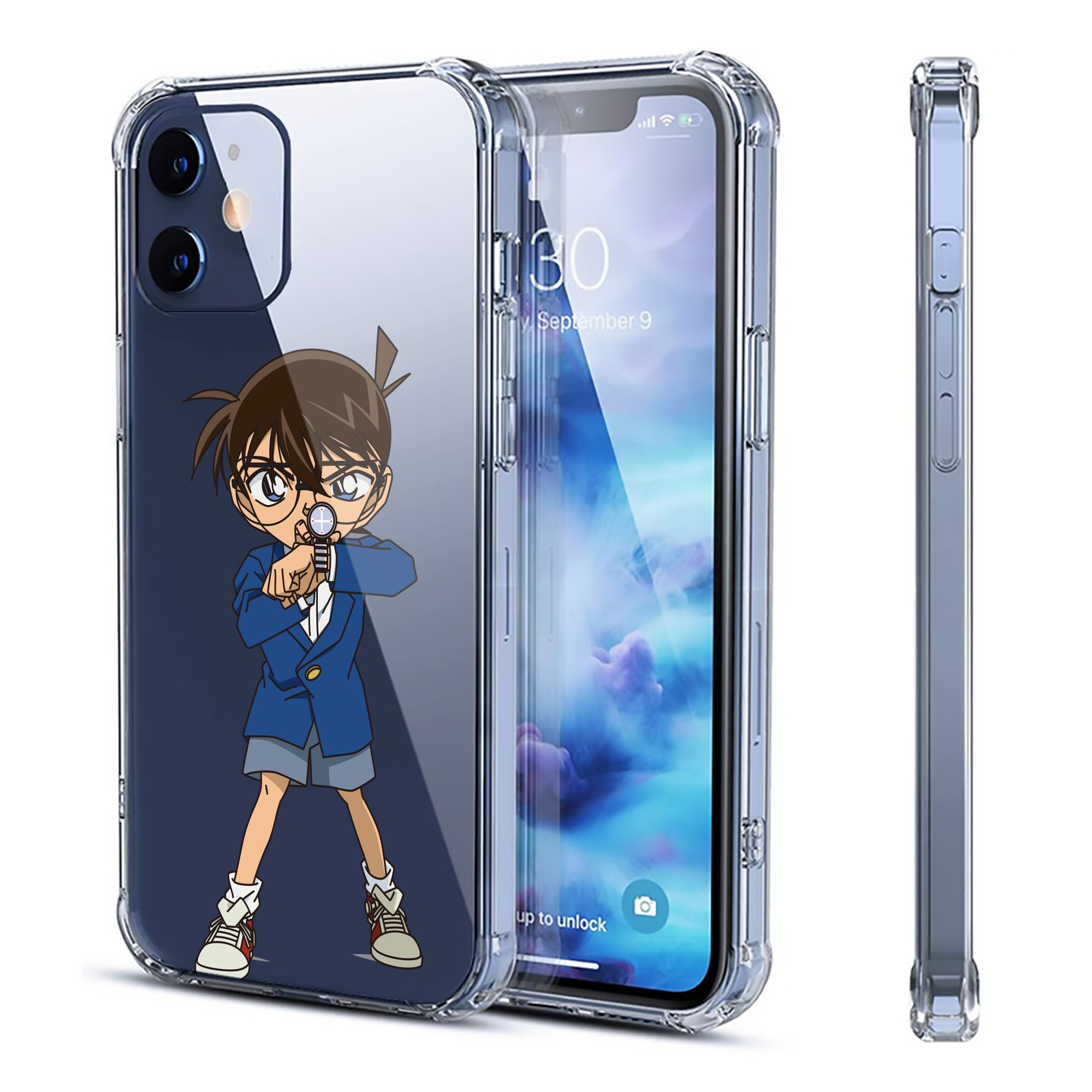 （画像用） 名探偵コナン 江戸川 コナン Detective Conan Conan Edogawa 【iPhone 12シリーズ対応】透明スマホケース（クリアソフトケース）